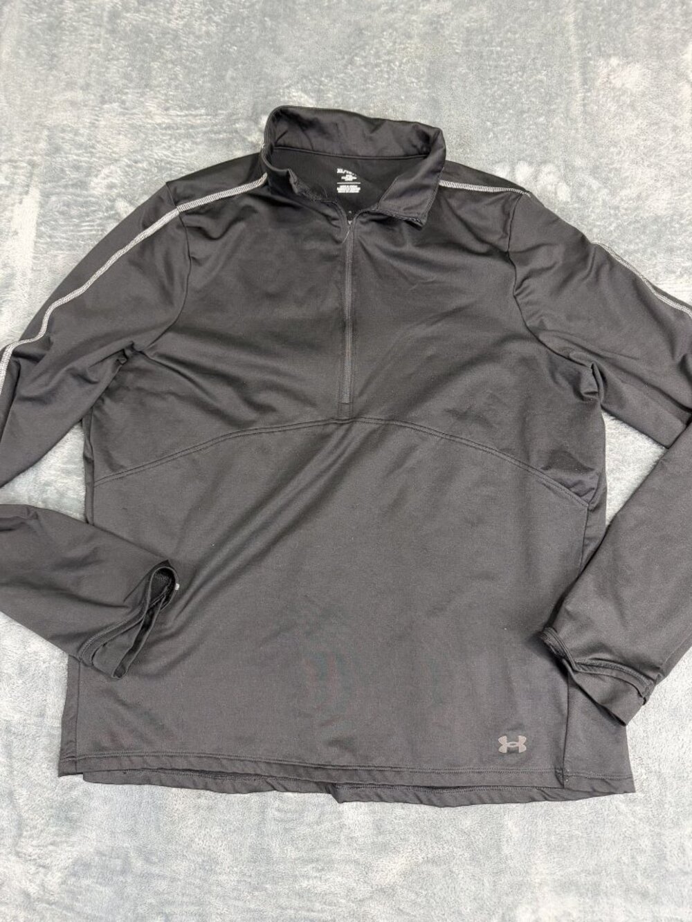 Under Armour Mens Black 1/4 Zip Pullover XL Long Sleeve